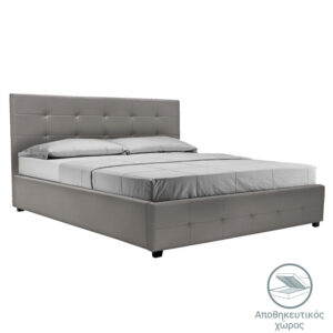 Κρεβάτι Roi haroma με αποθηκευτικό χώρο pu γκρι ματ 160x200εκ