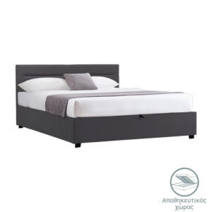 Κρεβάτι Molito haroma βελούδο σε μαύρη απόχρωση με αποθηκευτικό χώρο150x200εκ