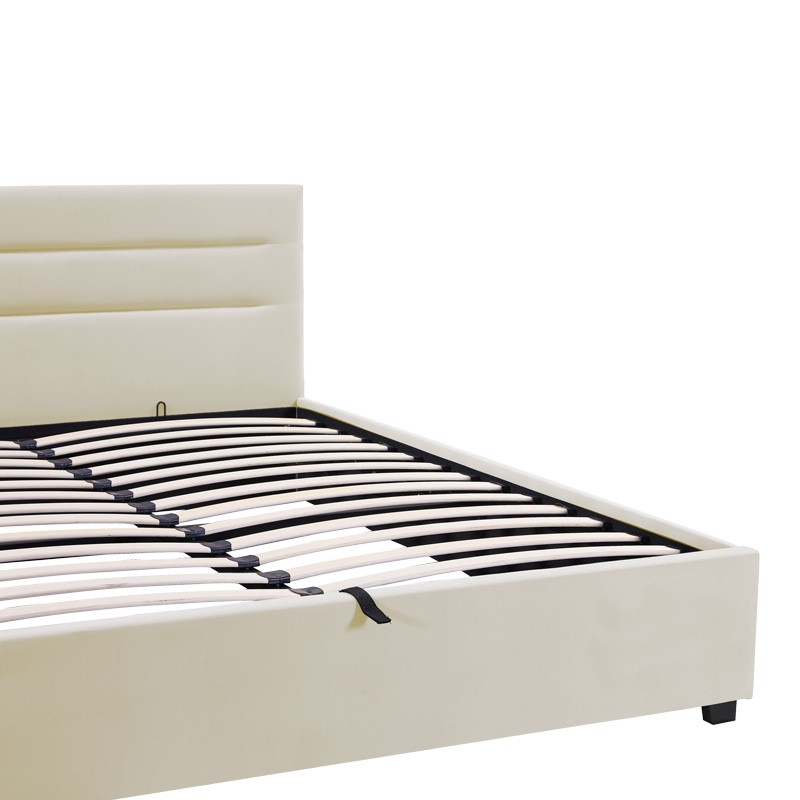 Κρεβάτι Molito pakoworld βελούδο σε εκρού απόχρωση με αποθηκευτικό χώρο150x200εκ Κρεβάτι Molito pakoworld βελούδο σε εκρού απόχρωση με αποθηκευτικό χώρο150x200εκ - Image 5