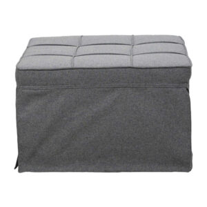 Σκαμπό-κρεβάτι Grejio haroma ύφασμα σε γκρι απόχρωση κα πόδι μαύρο μέταλλο 70x70x45εκ