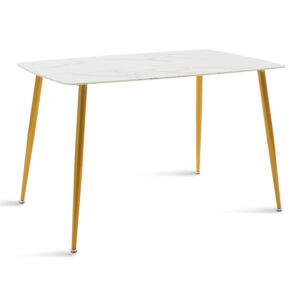 Τραπέζι Paris haroma οβάλ γυαλί 8mm σχέδιο μαρμάρου-χρυσό 120x80x75εκ