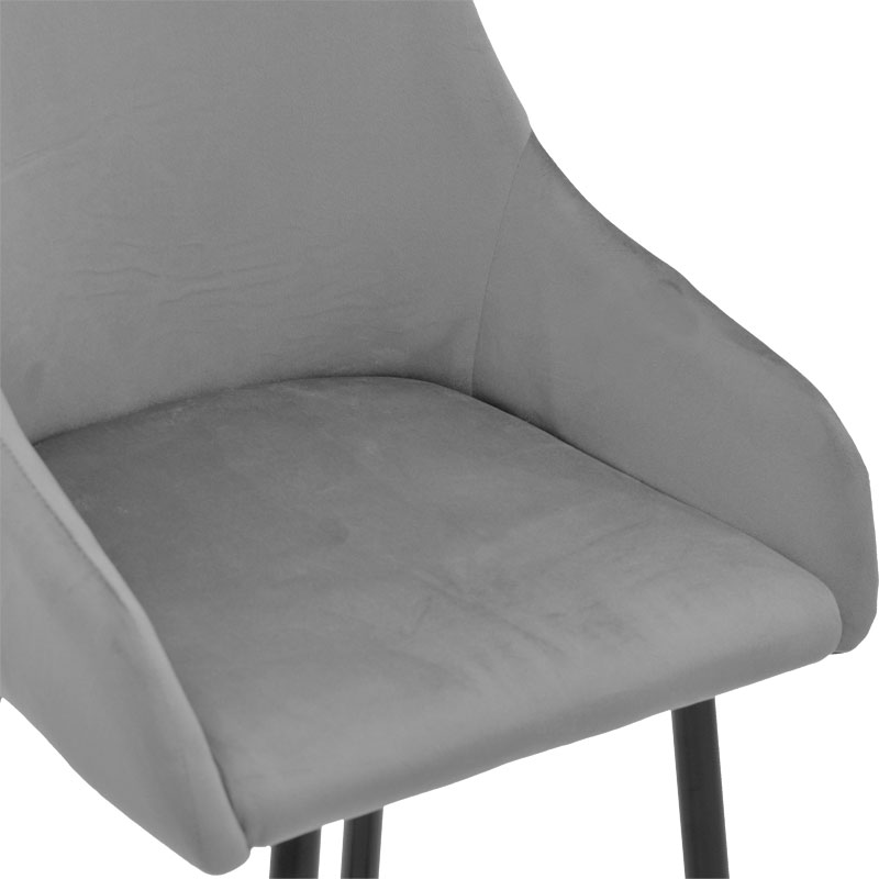 Σκαμπό bar Lithe pakoworld μεταλλικό μαύρο χρυσό-βελούδο γκρι 47x44x98εκ Σκαμπό bar Lithe pakoworld μεταλλικό μαύρο χρυσό-βελούδο γκρι 47x44x98εκ - Image 6