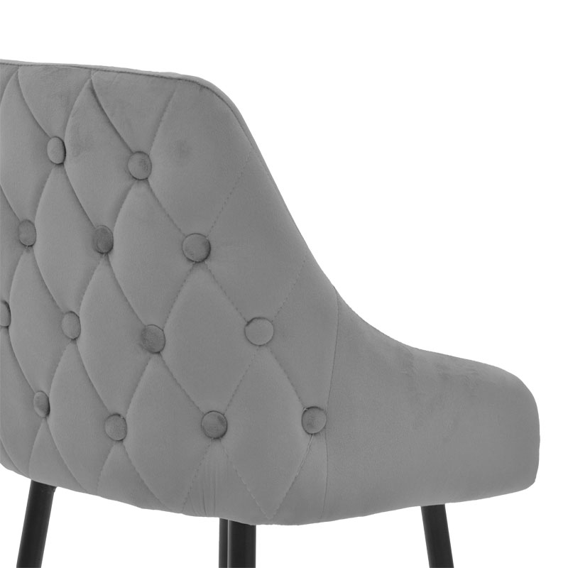 Σκαμπό bar Lithe pakoworld μεταλλικό μαύρο χρυσό-βελούδο γκρι 47x44x98εκ Σκαμπό bar Lithe pakoworld μεταλλικό μαύρο χρυσό-βελούδο γκρι 47x44x98εκ - Image 7