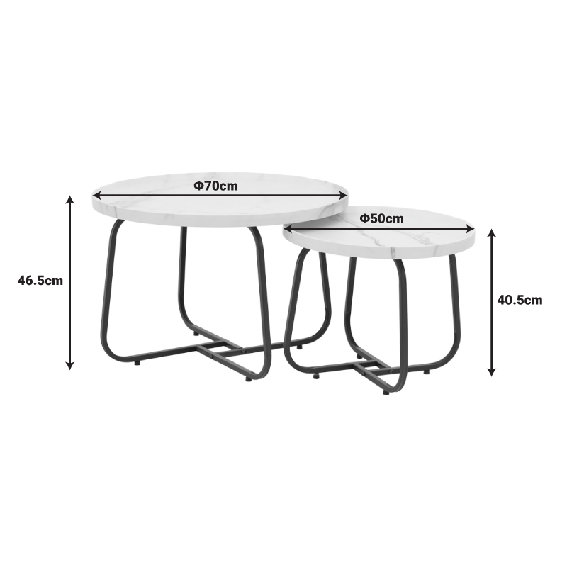 Tραπέζια σαλονιού Crismory pakoworld σετ 2τεμ MDF σε απόχρωση λευκό μαρμάρου και μαύρα μεταλλικά πόδια Tραπέζια σαλονιού Crismory pakoworld σετ 2τεμ MDF σε απόχρωση λευκό μαρμάρου και μαύρα μεταλλικά πόδια - Image 6
