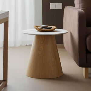 Βοηθητικό τραπέζι Soleire haroma λευκό μαρμάρου sintered stone Φ50x46εκ