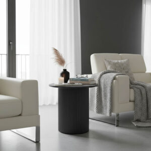 Βοηθητικό τραπέζι Dovel haroma mdf σε μαύρη απόχρωση Φ50x45εκ