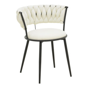 Πολυθρόνα Alkia I haroma ύφασμα σε εκρού απόχρωση- πόδι μαύρο μέταλλο 57x58.5x72εκ