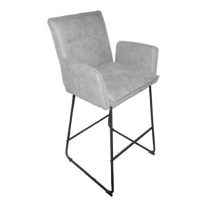 Σκαμπό μπαρ Essential haroma ύφασμα γκρι-πόδι μαύρο μεταλλικό 57x64.5x107εκ