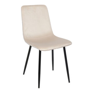 Καρέκλα Grato haroma ύφασμα μπεζ-πόδι μαύρο μεταλλικό 45.5x53.5x88.5εκ