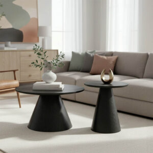 Tραπέζια σαλονιού Donda haroma mdf σετ 2τεμ. μαύρο