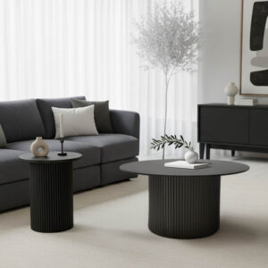 Tραπέζια σαλονιού Dovel haroma mdf σετ 2τεμ. μαύρο