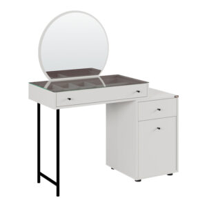 Τουαλέτα κρεβατοκάμαρας με καθρέπτη Princesa haroma σε mink απόχρωση 108x47x130εκ