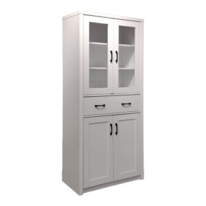 Βιτρίνα-ντουλάπα Nisso haroma σε λευκή απόχρωση 80x40x183.5εκ