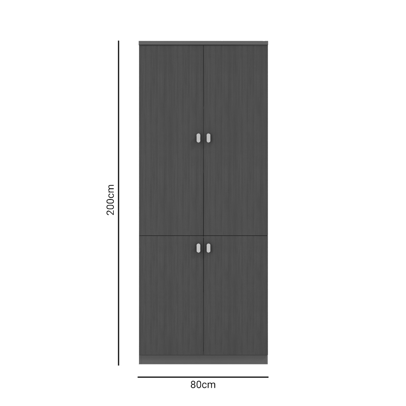 Ντουλάπα γραφείου επαγγελματική Denith pakoworld ανθρακί-καρυδί 80x40x200εκ Ντουλάπα γραφείου επαγγελματική Denith pakoworld ανθρακί-καρυδί 80x40x200εκ - Image 5