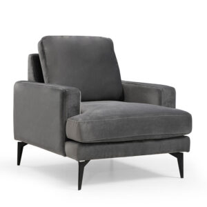 Πολυθρόνα Fortune  haroma βελούδο ανθρακί-μαύρο 80x90x88εκ