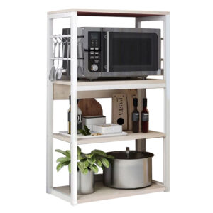 Ραφιέρα επιδαπέδια Wille haroma μέταλλο λευκό-φυσικό 50x30x99εκ