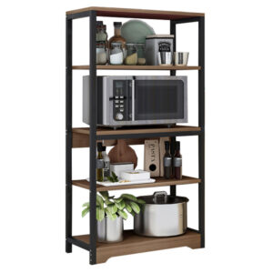 Ραφιέρα επιδαπέδια Obra haroma μέταλλο καρυδί-μαύρο 60x30x126εκ