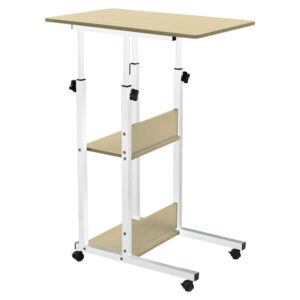 Βοηθητικό τραπέζι Babs haroma τροχήλατο λευκό-φυσικό 60x40x71-92εκ