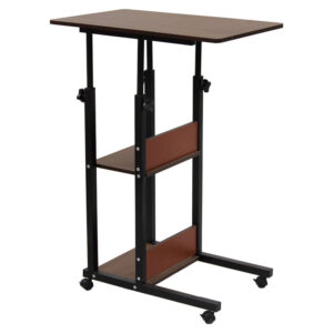 Βοηθητικό τραπέζι Babs haroma τροχήλατο καρυδί-μαύρο 60x40x71-92εκ