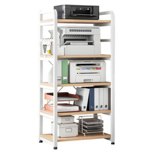 Ραφιέρα επιδαπέδια Lito haroma μέταλλο λευκό-φυσικό 60x40x140εκ