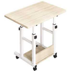 Γραφείο τροχήλατο Stolu haroma MDF-metal σε φυσικό-λευκό απόχρωση 60x40x68εκ