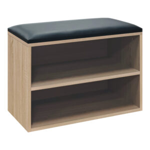 Παπουτσοθήκη-Σκαμπό Kiana haroma 4 ζεύγων με μαξιλάρι σε φυσική απόχρωση 60x32x44εκ