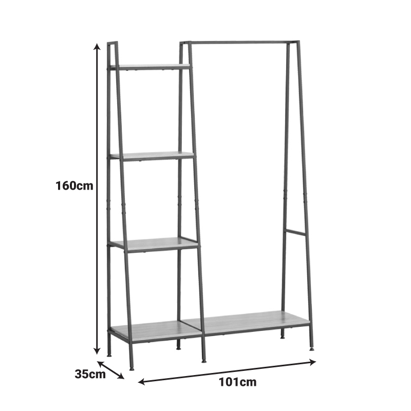 Έπιπλο εισόδου-ραφιέρα Herevy pakoworld σε oak απόχρωση με μαύρο μέταλλο 101x35x160εκ Έπιπλο εισόδου-ραφιέρα Herevy pakoworld σε oak απόχρωση με μαύρο μέταλλο 101x35x160εκ - Image 5
