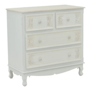 Συρταριέρα Pazlen haroma mdf σε λευκή αντικέ απόχρωση 80x40x80εκ