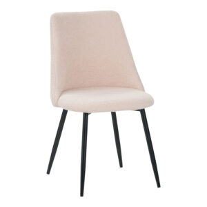 Καρέκλα Giselle haroma μπουκλέ ύφασμα σε μπεζ απόχρωση 51x52x82εκ