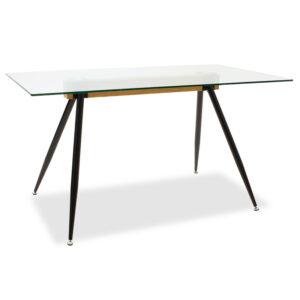 Τραπέζι Astrid haroma γυάλινο 10χιλ - πόδι μαύρο 140x80x75εκ