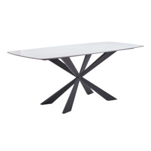 Τραπέζι Viano pakoworld sintered stone ανοιχτό γκρι-μαύρο 180x85x76εκ