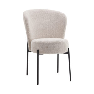 Καρέκλα Houlian haroma εκρού ύφασμα-πόδι μαύρο μέταλλο 44x66x89εκ
