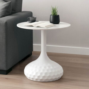 Βοηθητικό τραπέζι Fabron haroma λευκό sintered stone Φ50x52εκ