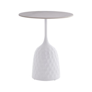 Βοηθητικό τραπέζι Kousien haroma λευκό sintered stone Φ50x60εκ