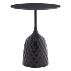 Βοηθητικό τραπέζι Kousien haroma μαύρο sintered stone Φ50x60εκ