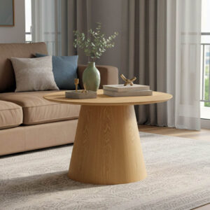 Τραπέζι σαλονιού Kayano haroma mdf σε φυσική απόχρωση Φ60x40εκ