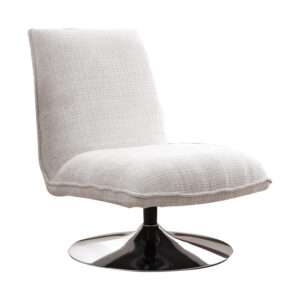 Καρέκλα Remona haroma περιστρεφόμενη κρεμ ύφασμα-πόδι χρωμίου 63x80x80εκ