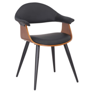 Πολυθρόνα Austen haroma PU μαύρο-πόδι καρυδί