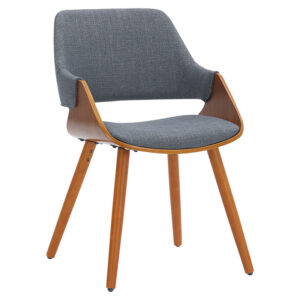 Πολυθρόνα Allegra haroma ύφασμα γκρι-πόδι καρυδί