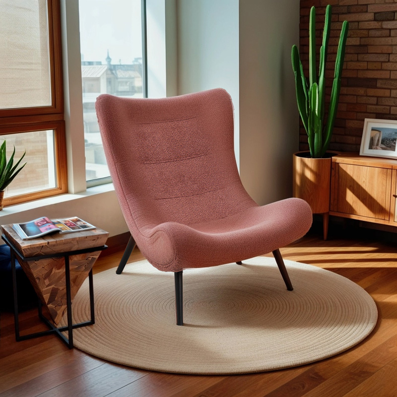 Πολυθρόνα-μπερζέρα Silla pakoworld μπουκλέ ύφασμα σε σάπιο μήλο απόχρωση 97x80x100εκ Πολυθρόνα-μπερζέρα Silla pakoworld μπουκλέ ύφασμα σε σάπιο μήλο απόχρωση 97x80x100εκ - Image 2