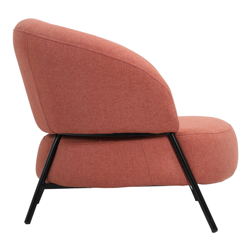 Πολυθρόνα Jennie pakoworld ύφασμα σε κεραμιδι απόχρωση με μαύρα μεταλλικά πόδια 84x84x71,5εκ 5εκ