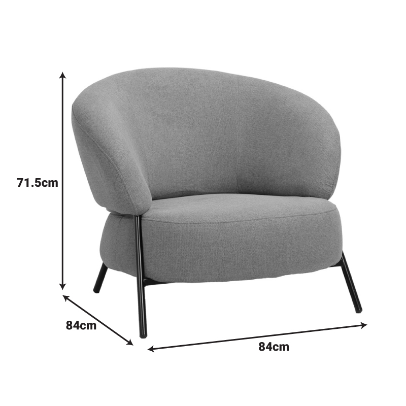 Πολυθρόνα Jennie pakoworld ύφασμα σε κεραμιδι απόχρωση με μαύρα μεταλλικά πόδια 84x84x71,5εκ Πολυθρόνα Jennie pakoworld ύφασμα σε κεραμιδι απόχρωση με μαύρα μεταλλικά πόδια 84x84x71,5εκ - Image 5