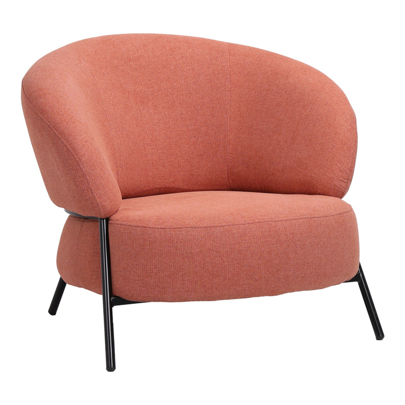 Πολυθρόνα Jennie pakoworld ύφασμα σε κεραμιδι απόχρωση με μαύρα μεταλλικά πόδια 84x84x71,5εκ Πολυθρόνα Jennie pakoworld ύφασμα σε κεραμιδι απόχρωση με μαύρα μεταλλικά πόδια 84x84x71