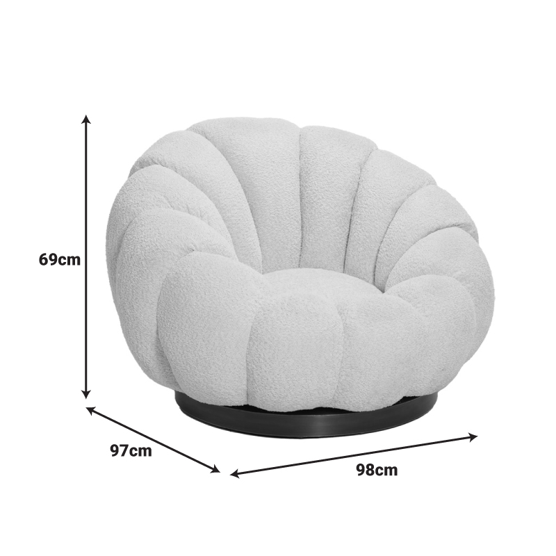 Πολυθρόνα περιστρεφόμενη με σκαμπό Nester pakoworld μπουκλέ ύφασμα σε απόχρωση σάπιο μήλο 98x97x69εκ Πολυθρόνα περιστρεφόμενη με σκαμπό Nester pakoworld μπουκλέ ύφασμα σε απόχρωση σάπιο μήλο 98x97x69εκ - Image 7