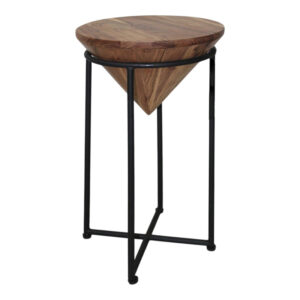 Βοηθητικό τραπέζι σαλονιού Miles I haroma μασίφ ξύλο ακακίας σε φυσική απόχρωση Φ31x53εκ