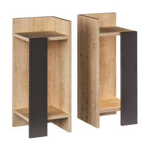 Κομοδίνο Immerse haroma σετ 2 τμχ. oak-ανθρακί 27x25x60εκ