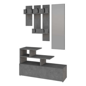 Έπιπλο εισόδου Vesty haroma μελαμίνη σε γκρι retro απόχρωση 100x30x61εκ