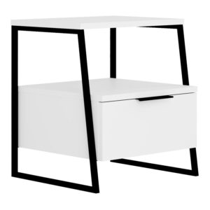 Κομοδίνο Johana haroma μαύρο-λευκό 45x40x50εκ