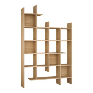 Βιβλιοθήκη Manco haroma σε oak απόχρωση 122x25.5x188εκ