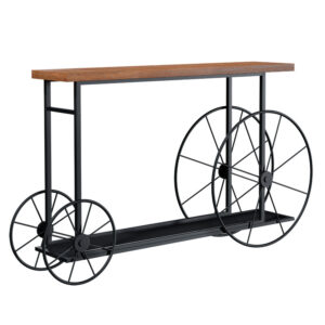 Κονσόλα Bike haroma χρώμα μαύρο-καρυδί 148x28x85εκ